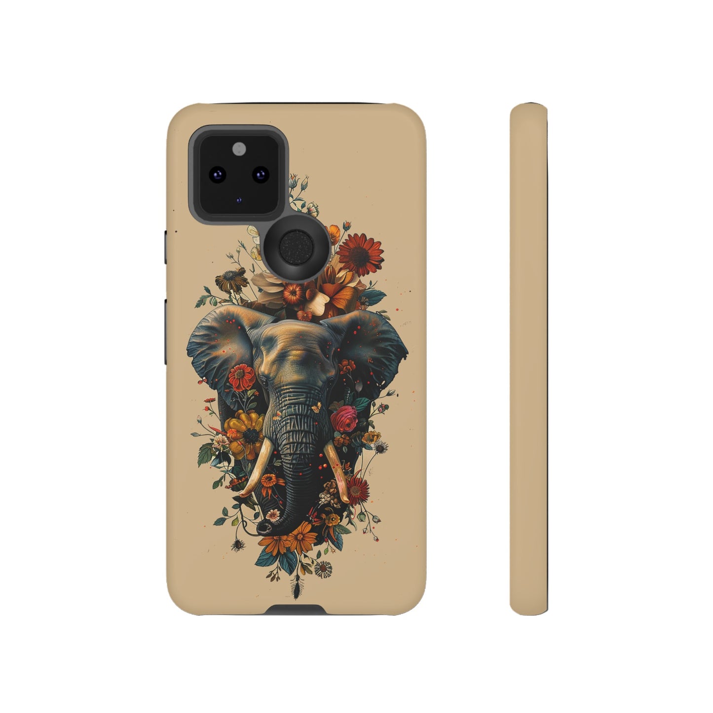 Elephant Flowers Tough Phone Case