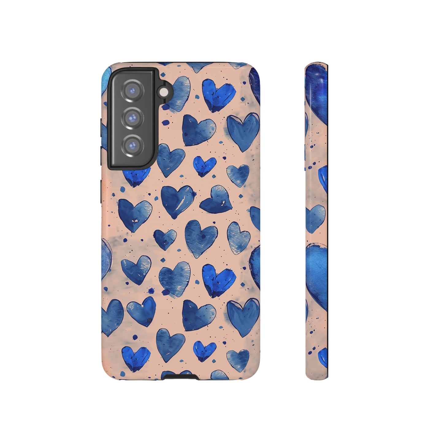 Pink and Blue Hearts Tough Phone Case