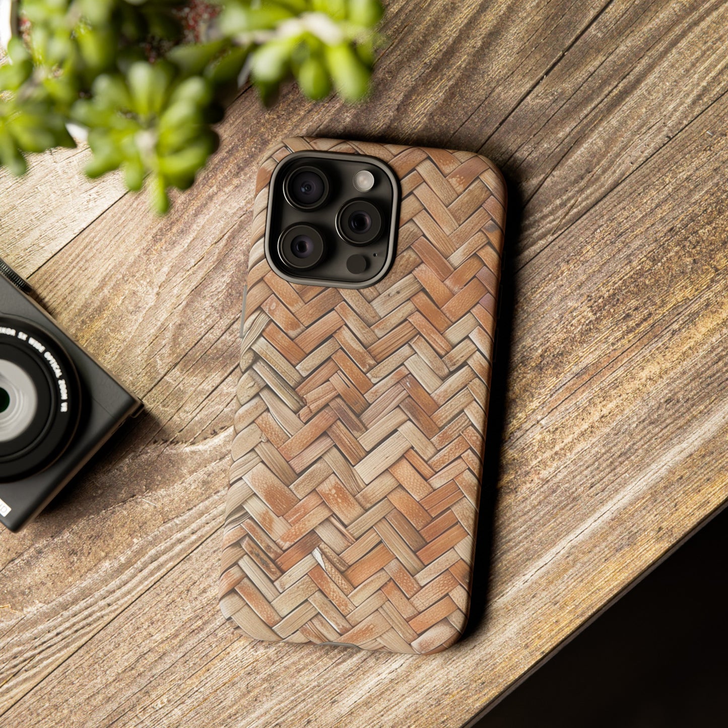 Boho Herringbone Rattan Tough Phone Case