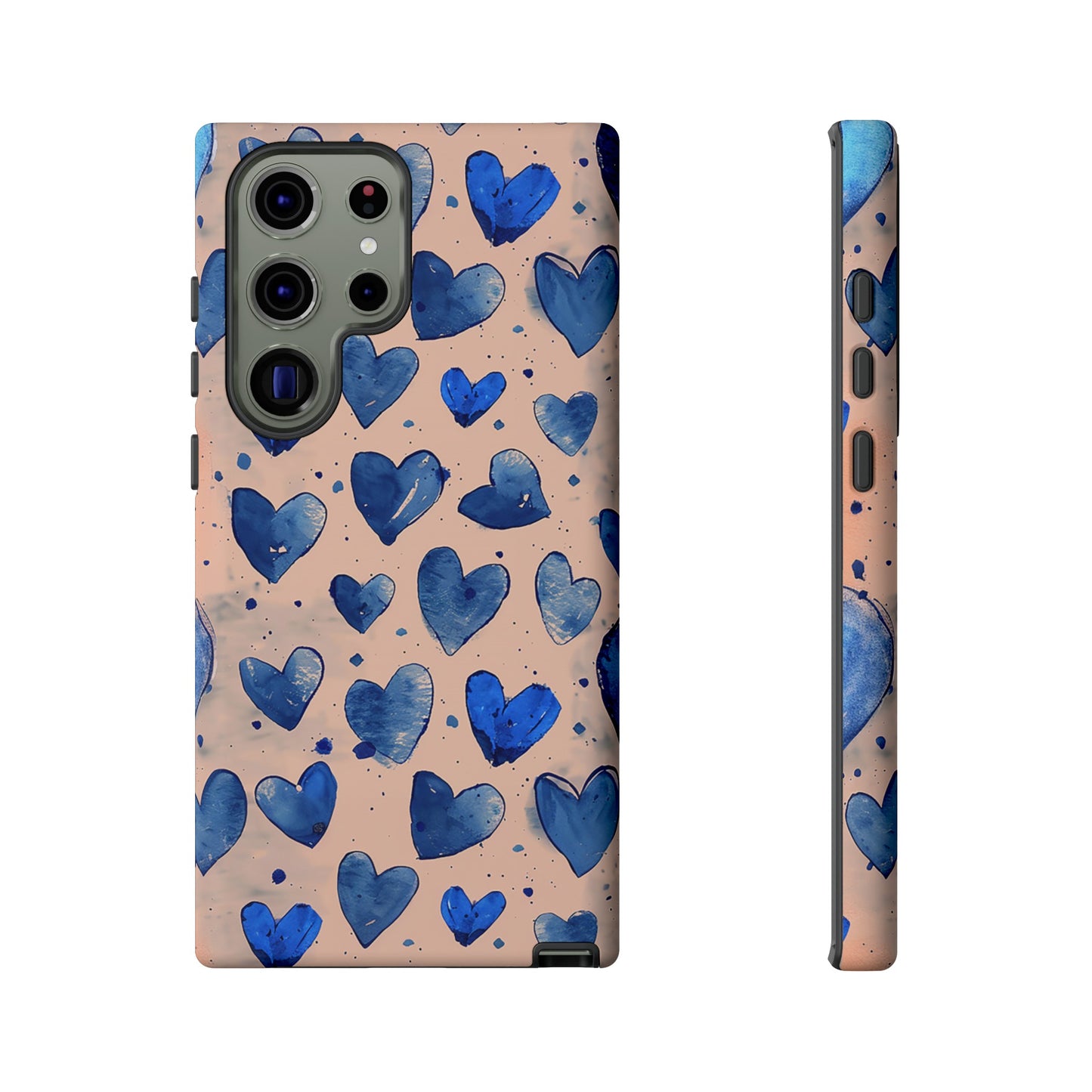 Pink and Blue Hearts Tough Phone Case