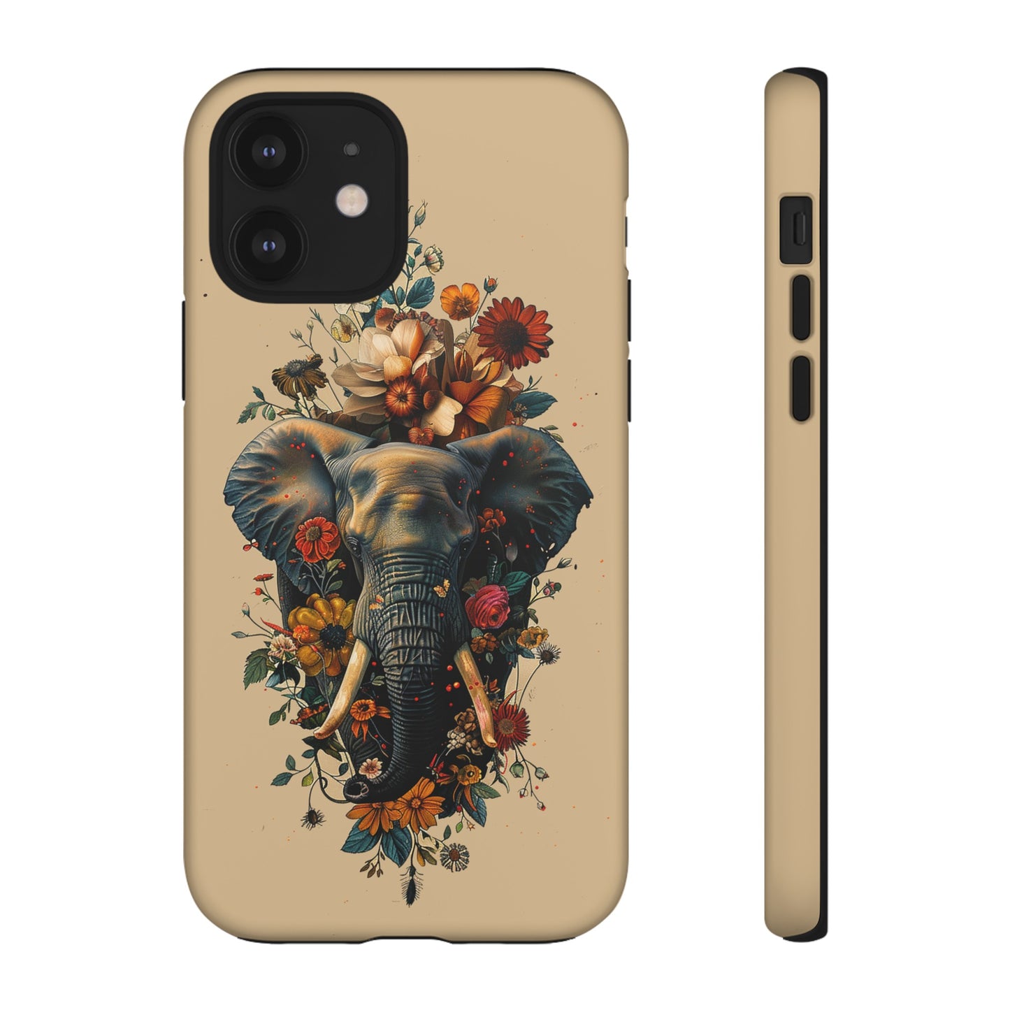 Elephant Flowers Tough Phone Case