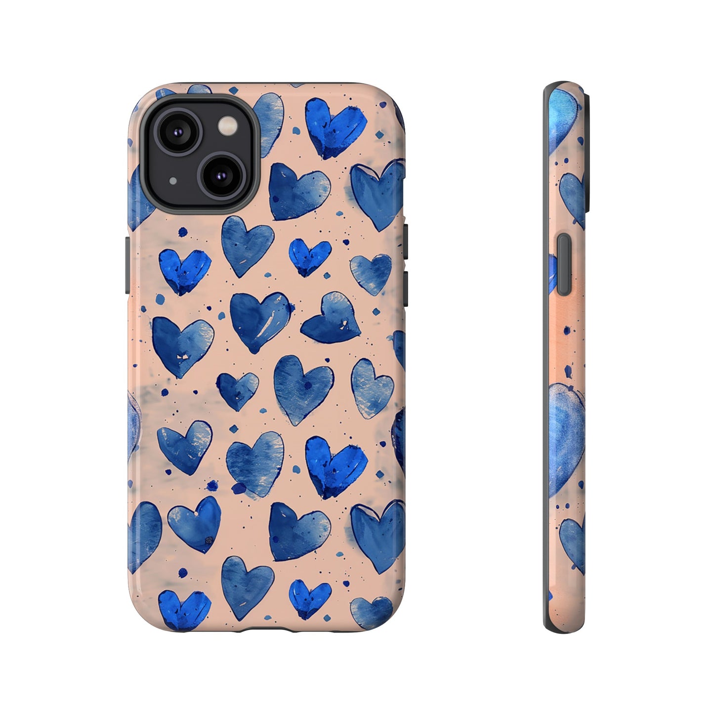 Pink and Blue Hearts Tough Phone Case