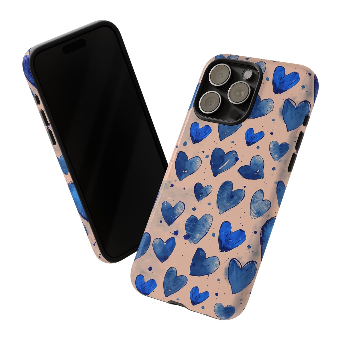 Pink and Blue Hearts Tough Phone Case