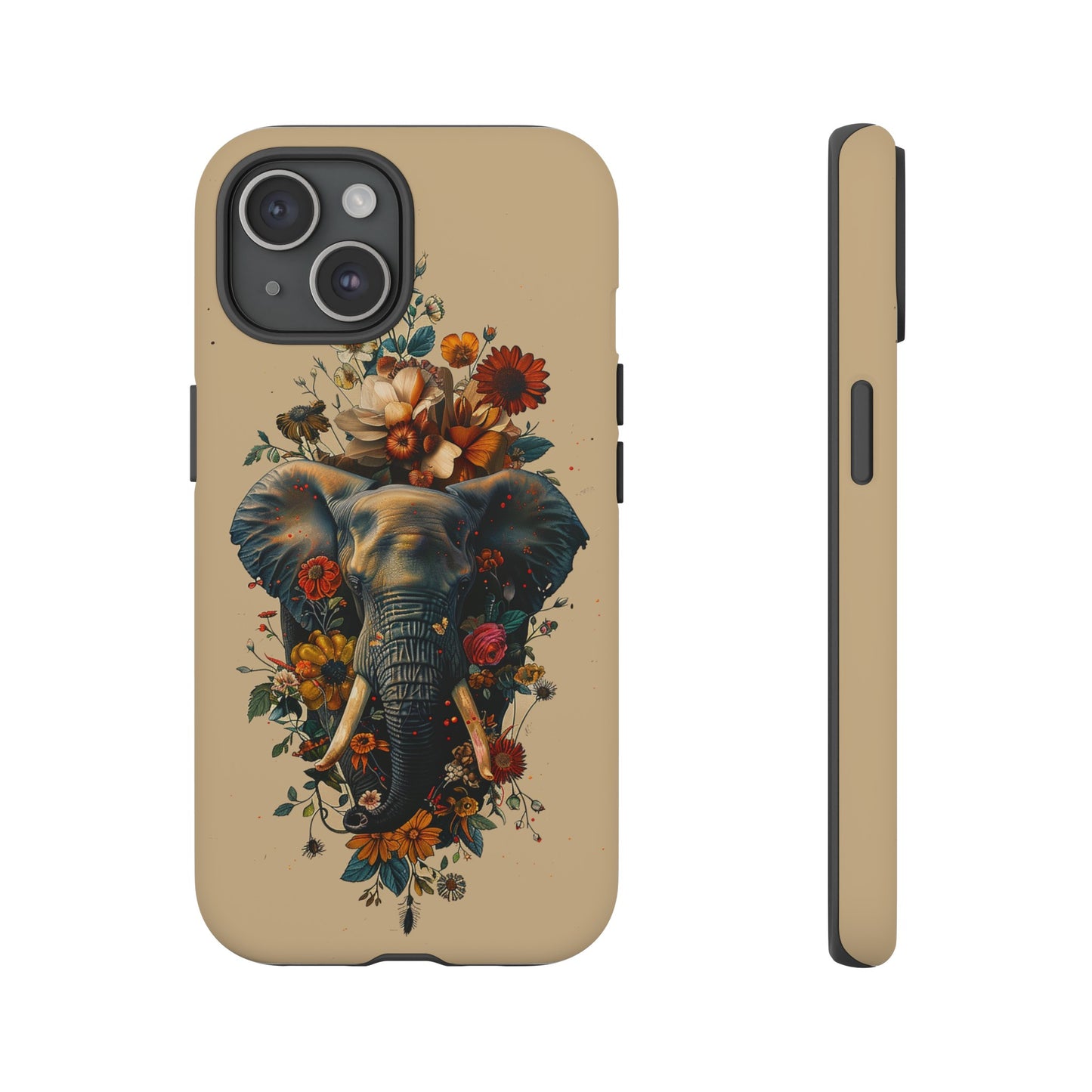 Elephant Flowers Tough Phone Case