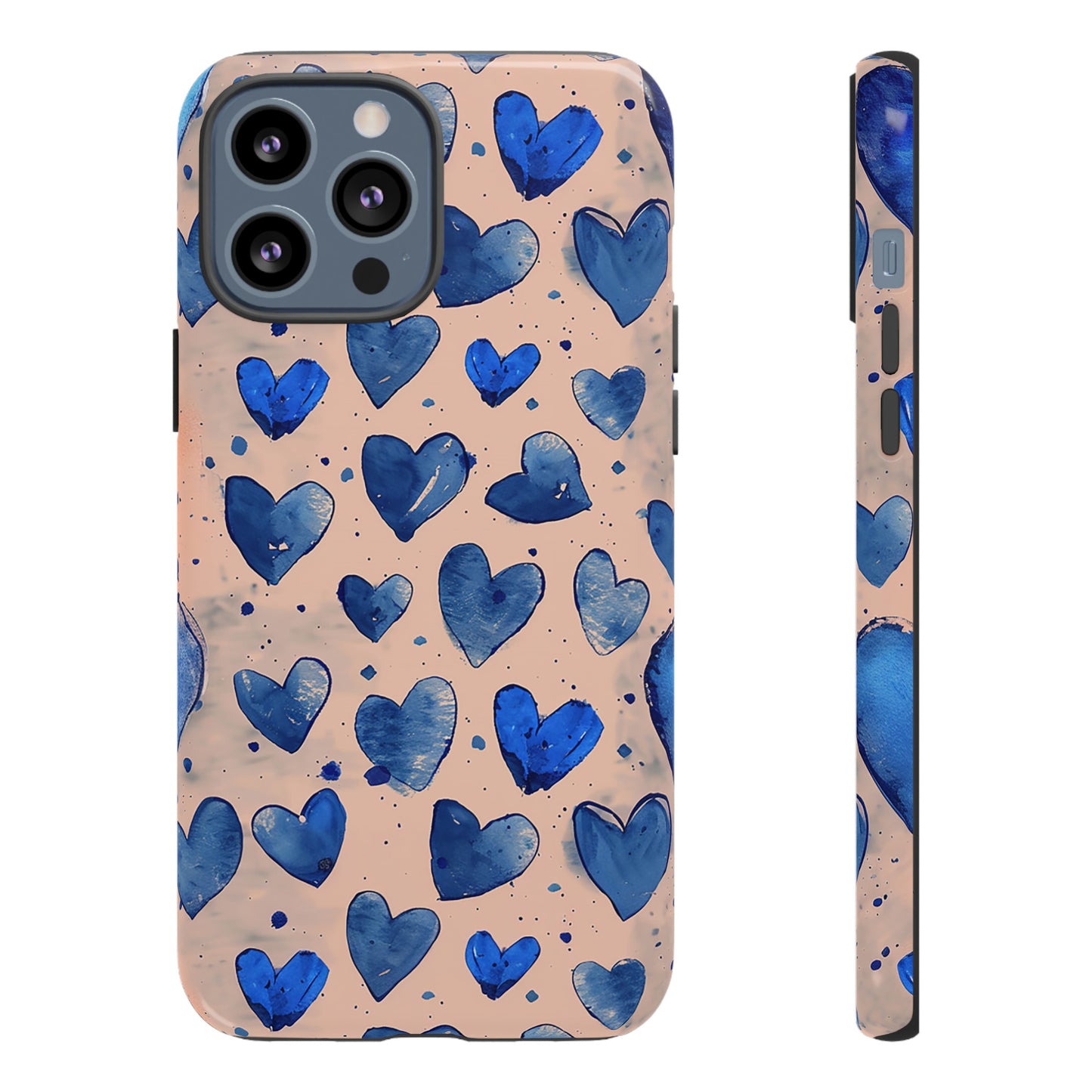 Pink and Blue Hearts Tough Phone Case