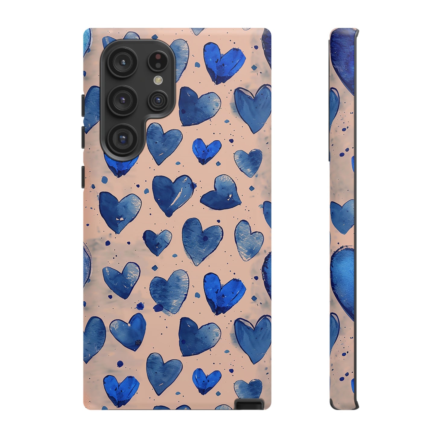 Pink and Blue Hearts Tough Phone Case