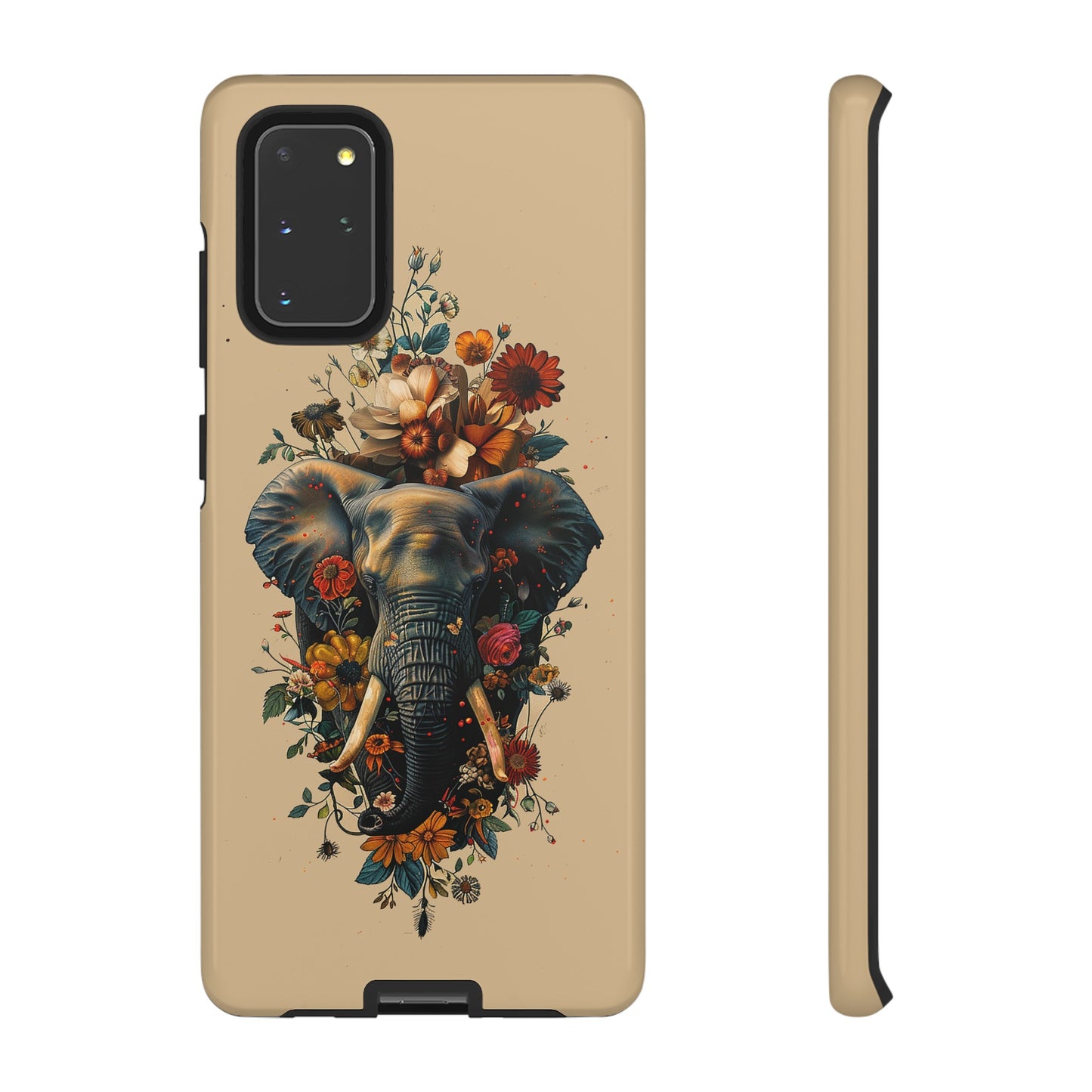 Elephant Flowers Tough Phone Case