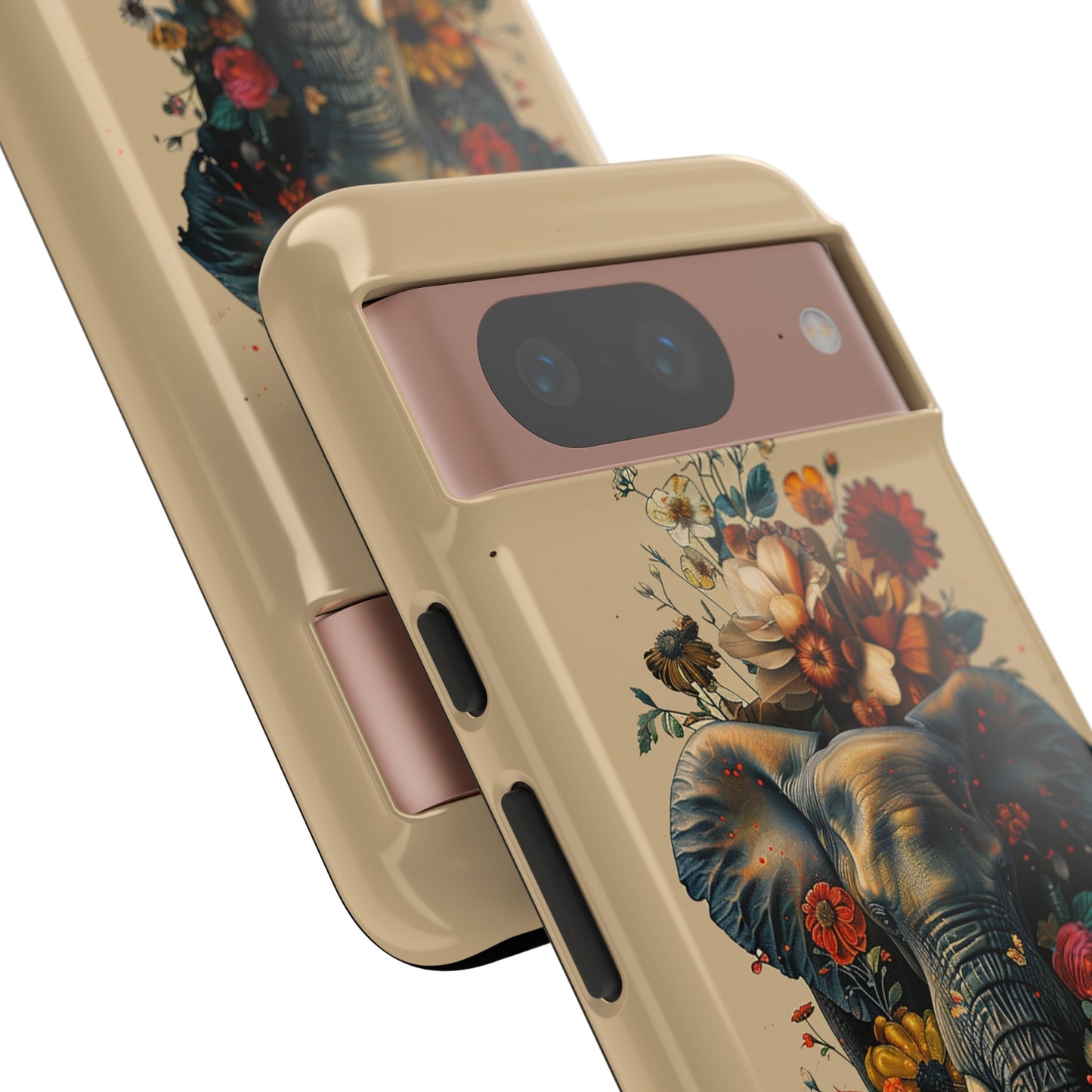 Elephant Flowers Tough Phone Case