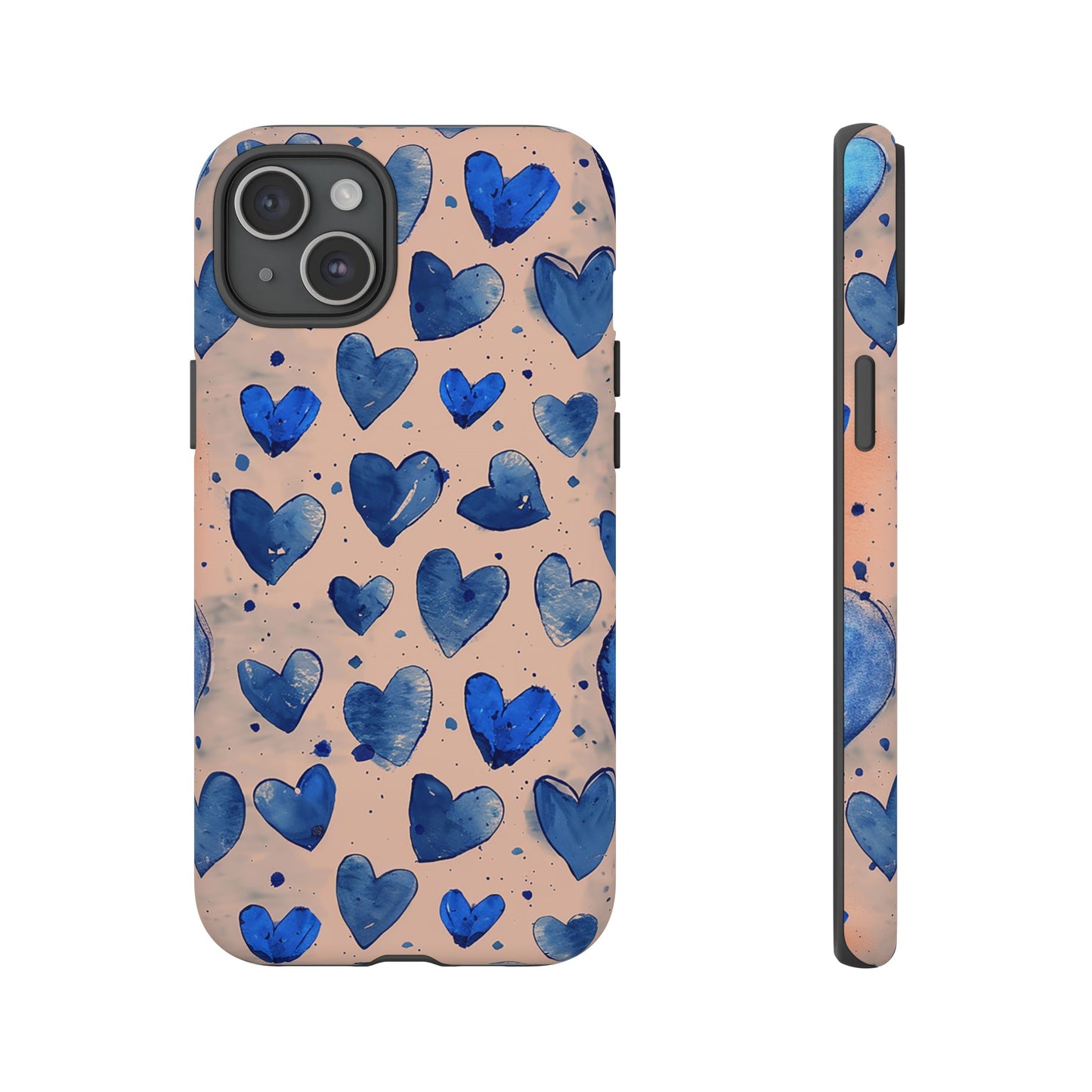 Pink and Blue Hearts Tough Phone Case