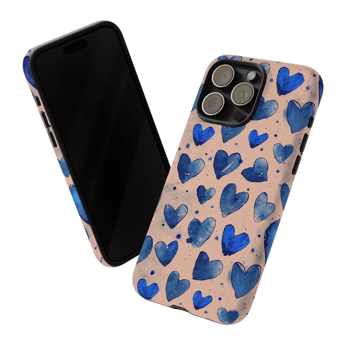 Pink and Blue Hearts Tough Phone Case