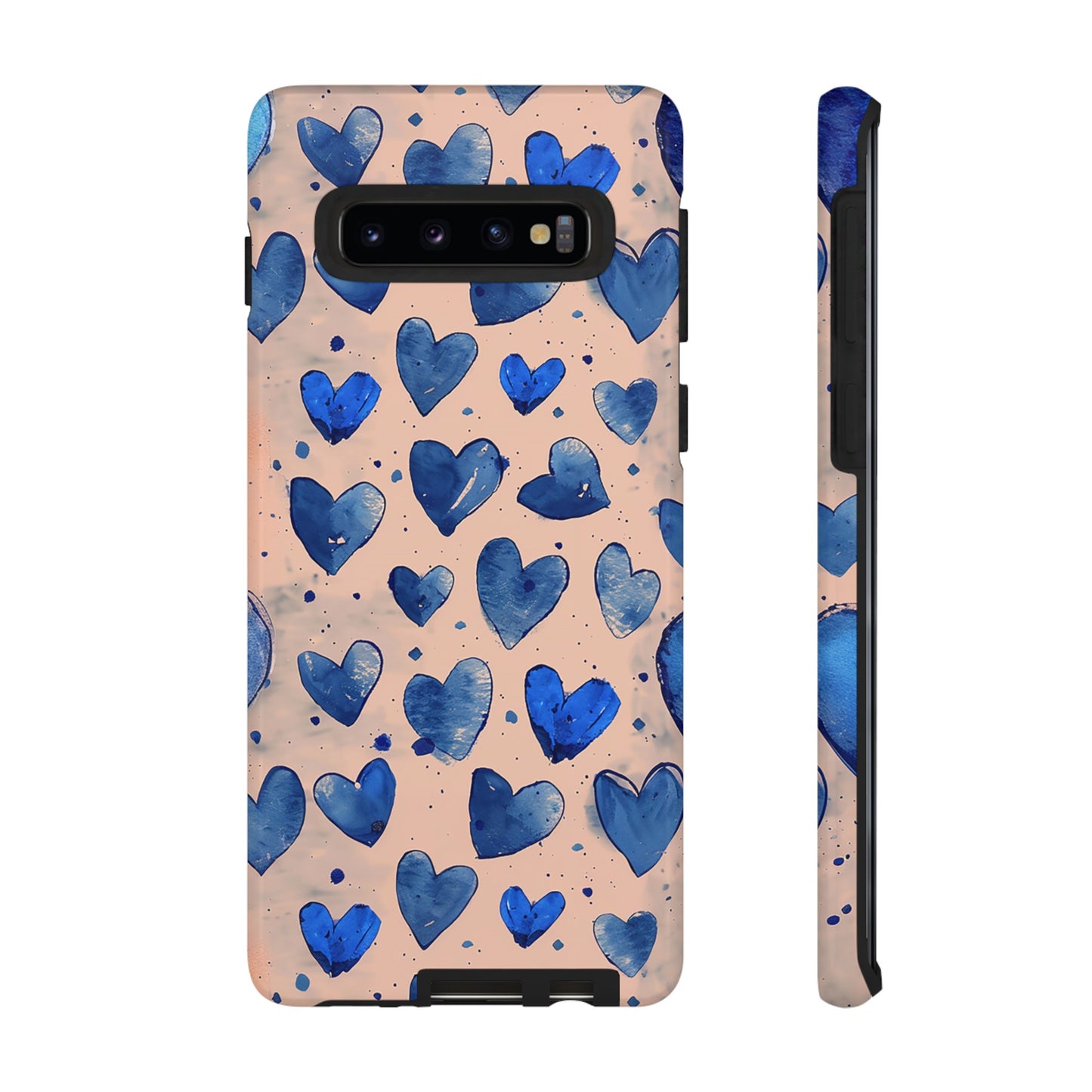 Pink and Blue Hearts Tough Phone Case