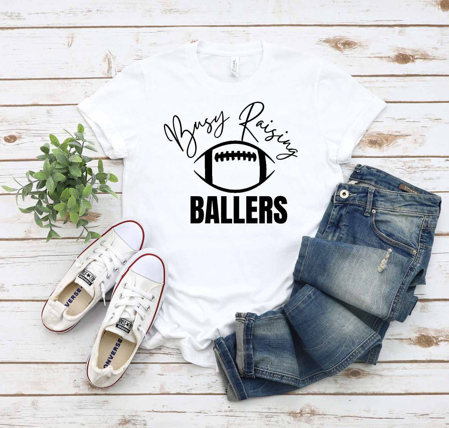 Busy Raising Ballers (Football) Unisex Tee