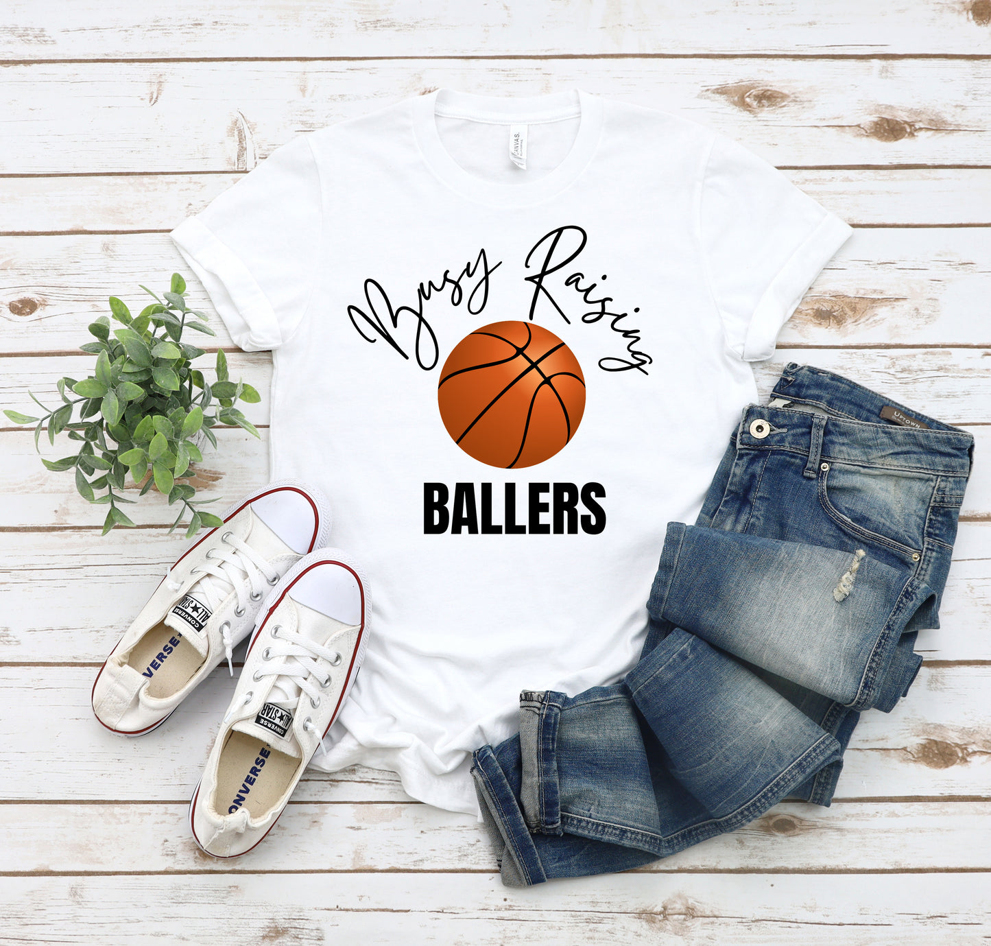 Busy Raising Ballers Basketball Unisex Tee