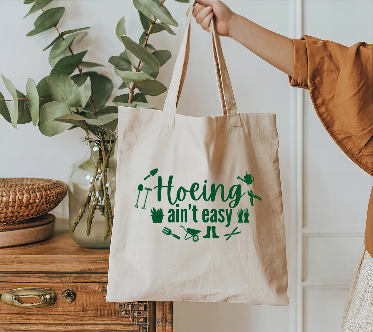 Hoeing Ain't Easy (Plants/Gardening) Cotton Canvas Tote Bag