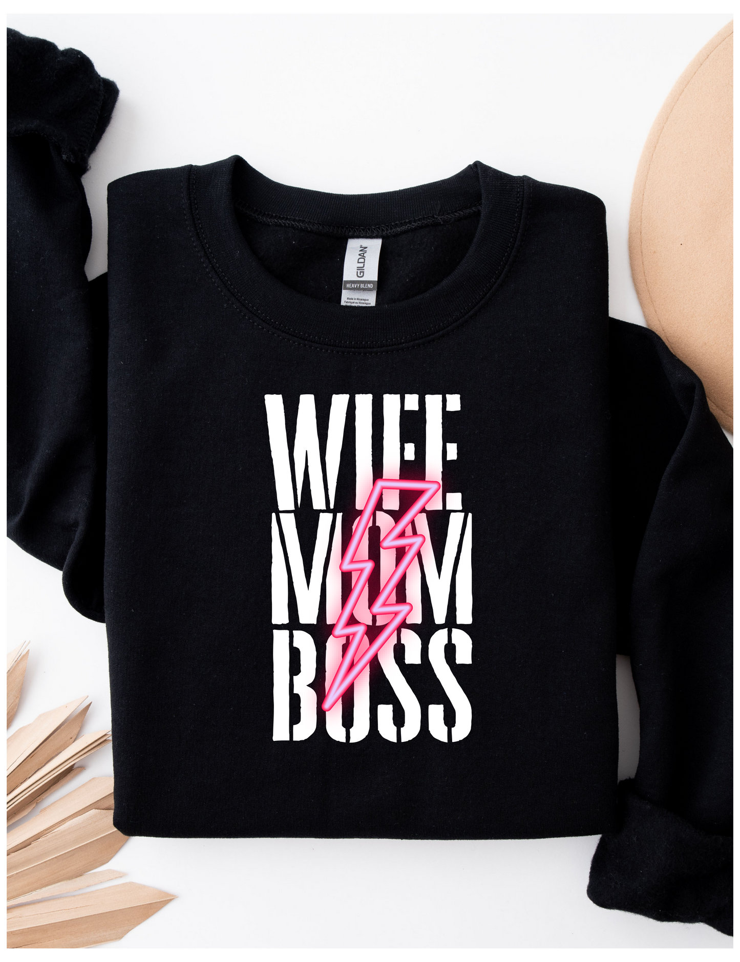 Wife Mom Boss Unisex Crewneck Sweatshirt